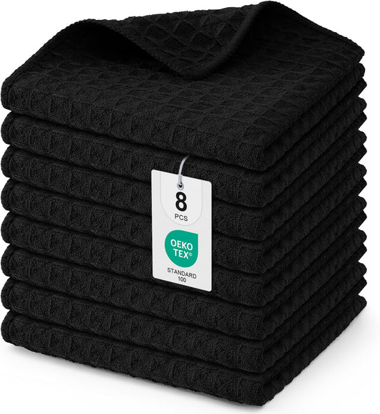 Moosfor Microfibre Cloths, Set of 8, Absorbent Lint-Free Kitchen Towels, Dish Cloths for Kitchen, Thick Tea Towels, Cleaning Cloths, Cloths, 30 x 30