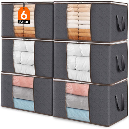 Lifewit 60L Clothes Storage Bags, Foldable Storage Box Moving Bags Wardrobe Storage Organiser Packing Boxes for Moving House with Clear Window for