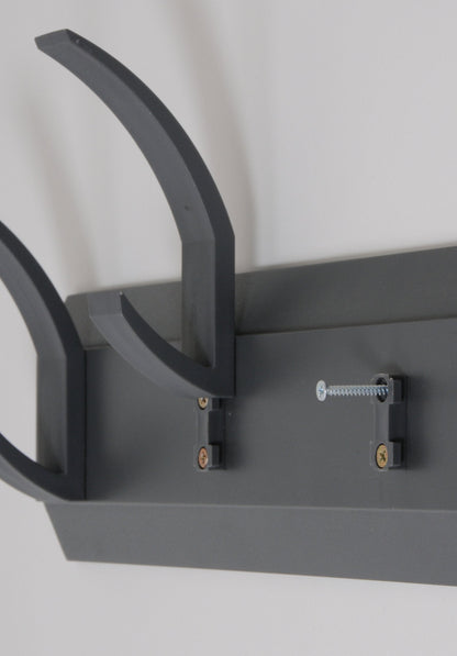 Acorn Linear Hat and Coat Wall Rack with Conclealed Fixings 8 Hooks Graphite Ref 319883