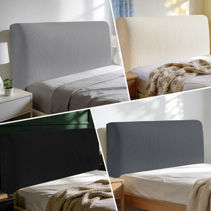 Niuoppy Bed Headboard Cover Fully Wrapped, Stretch Head Board Covers for Single Bed, Beds Headboard Protector Dustproof and Cat Scratch-proof