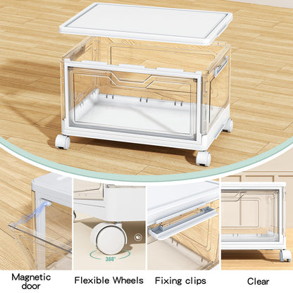 StowBin Storage Boxes with Lid,Plastic Storage Bins with 1 Lid,23L*4 Tier
