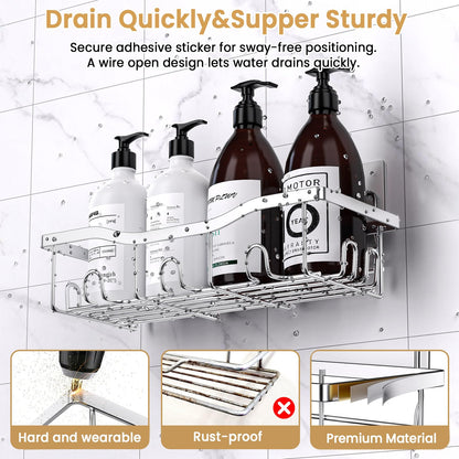 Deyhoc Rustproof Stainless Steel Shower Caddy 5 Pack - Silver