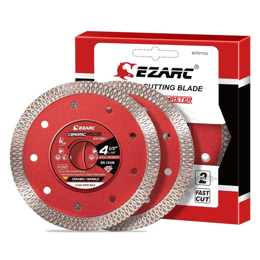 EZARC 115mm Diamond Cutting Discs, Super Thin Fast Diamond Saw Accessory for Angle Grinder, 115mm Cutting Wheel for Porcelain, Granite, Marble, Tiles