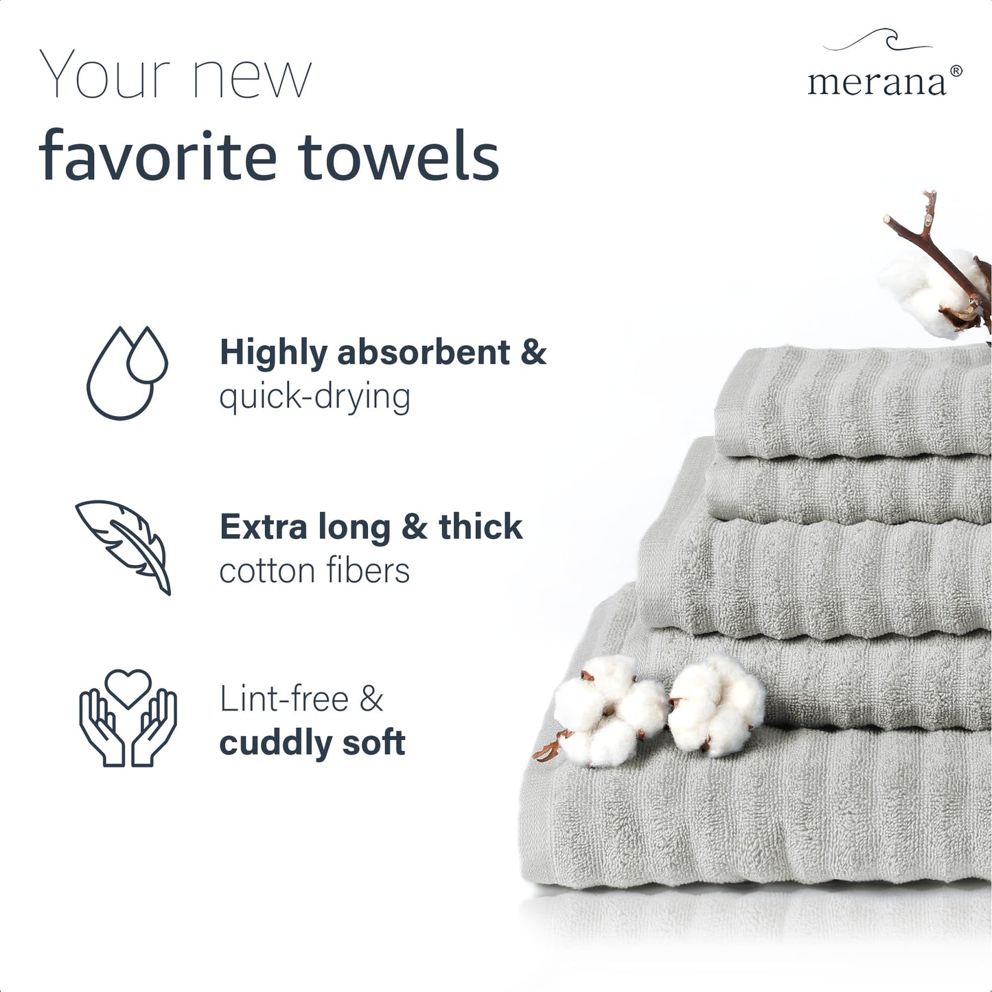 Merana OSLO towel set | quick-drying, soft & lint-free | terry luxury quality | 100% cotton terrycloth | OEKO-TEX | 590 GSM