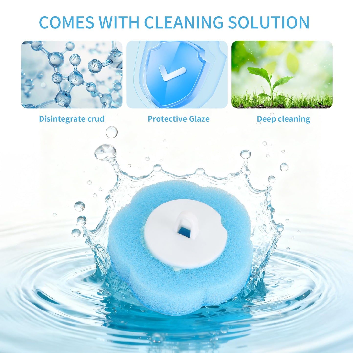 WENLISELL 100PCS Disposable Toilet Brush Refills 3 Layer Toilet Brush Heads