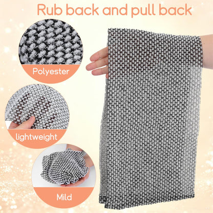 Healeved 2 Pack Japanese Wash Cloth Exfoliating Body Scrubber Towel Long Strip Back Shower Scrubber Washable Bath Back Cloth for Gentle Deep