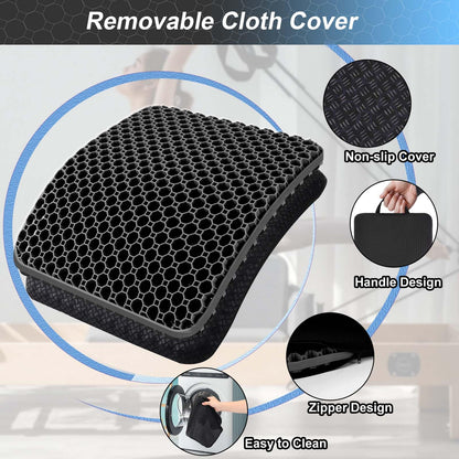 Airllantry Seat Cushion, Gel Seat Cushion for Long Sitting– Back, Sciatica, Tailbone Pain Relief Pad, 19in Seat Pad for Car, Office Chair, Wheelchair