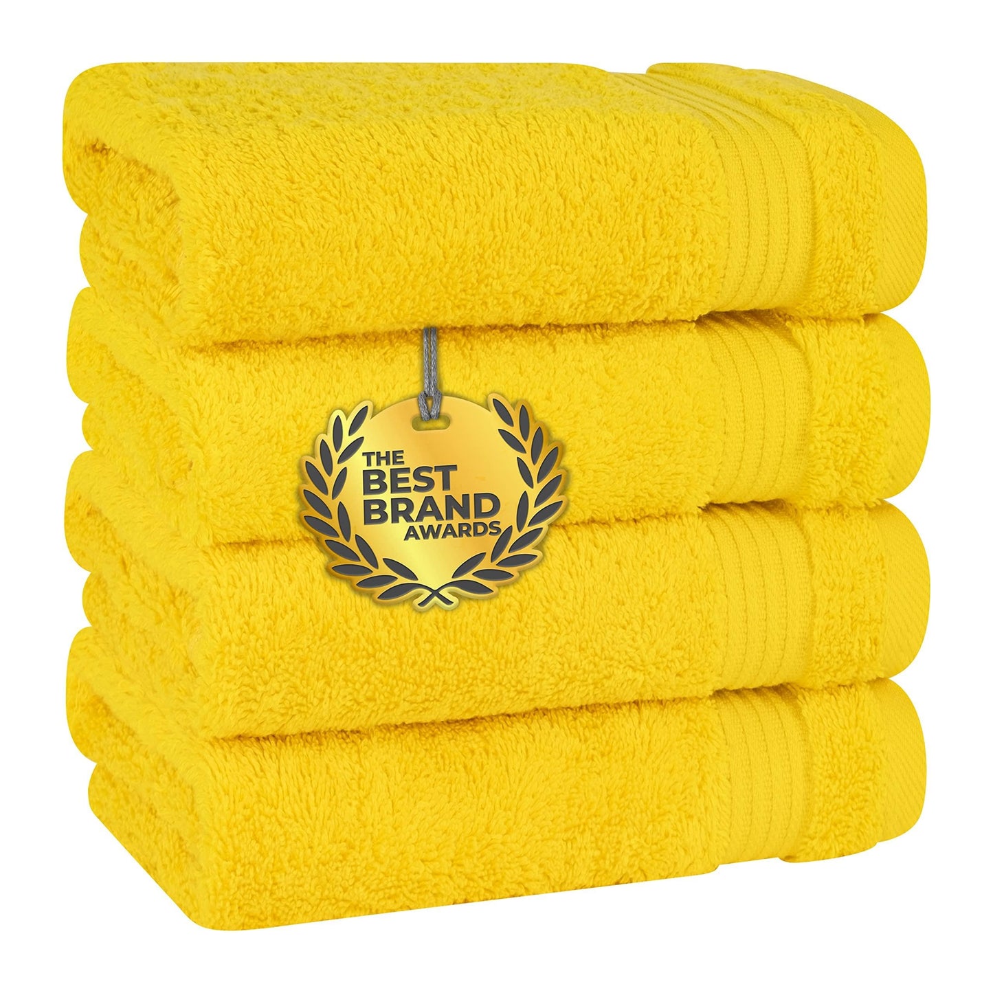 Cotton Paradise Hand Towels for Bathroom, 100% Turkish Cotton 16x28 inch 6 Piece Hand Towel Set, Soft Absorbent Face Towel Clearance Set, Yellow Hand
