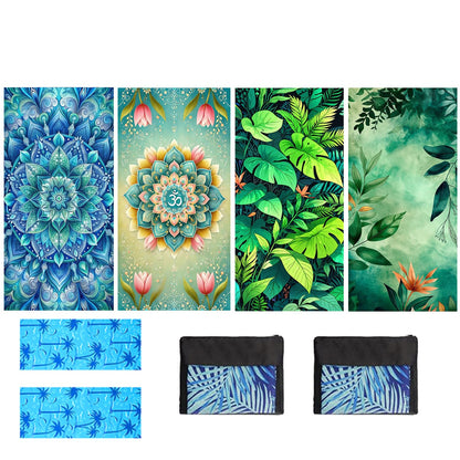 4 Pcs Microfibre Beach Towel 71"X32" Quick Dry Mandela Lightweight Sand Free Extra Large Thin Towels Travel Essentials For Adults Womens Swim Bath
