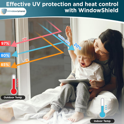 WindowShield | Window privacy film with Installation Tools | Silver One Way Mirror film Daytime Privacy, Heat Control, UV Blocking | Self-Adhesive