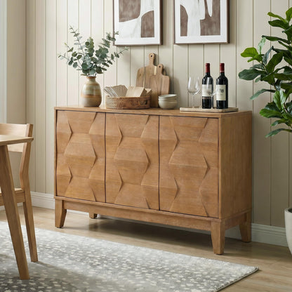 HULALA HOME 115 cm Wooden Sideboard with Adjustable Shelves, Seadrift