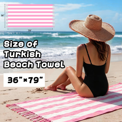 JAODFK 2 Pcs Turkish Beach Towel Cotton Lightweight Sand Free Blanket Quick Dry Serviette de Plage Towels for Swimming Camping Accessories Women