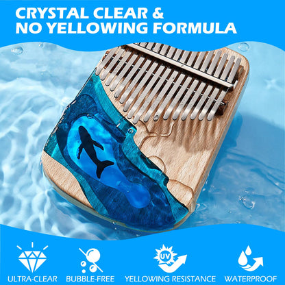 Teexpert Crystal Clear Epoxy Kit - 64oz Clear Coating & Casting Art Resin, 1:1 Epoxy and Hardener for Jewelry, Wood Coaster Tray