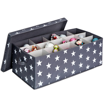 LOVE IT STORE IT Storage Box for Christmas Baubles - Box for Fabric Christmas Tree Decorations - Reinforced with Cardboard - 30 Compartments