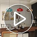 HJXDtech Pendant Light with 28cm Glass Lampsahde, Industrial Vintage Loft Bar E27 Ceiling Hanging Lamp for Kitchen, Dining &Living Room (Brown)