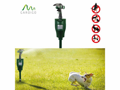 GARDIGO? Water Jet Animal Repellent | Bird Repellent, Heron Repellent, Cat Repellent Garden | Motion Activated Sprinkler | Up to 10m Range | Pigeon