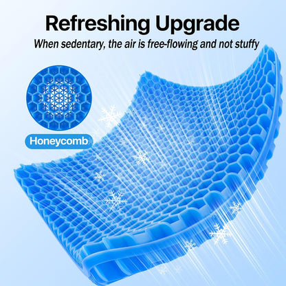 hzbaiyi Gel Seat Cushion, Honeycomb Thick Gel Cushion Pressure Cushions for Bottoms Soft Sitter Cushion Relieving Back Coccyx Pressure Seat Cushions
