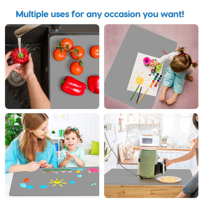 AECHY Silicone Mats for Worktops 90x60x0.2cm, Heat Resistant Mat Waterproof Kitchen Worktop Protector, Extra Large Silicone mat, Nonstick Craft Mat