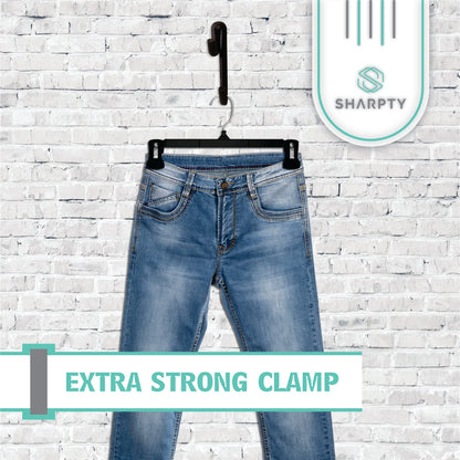Sharpty Pant & Skirt Hangers - Closet Hangers for Shorts, Shirts, Jeans, Dresses, Slacks, Coats, Clothes, Clothing, Garments & More - Durable