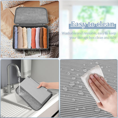 Lockable Box with Lid Nonwoven Foldable Storage Cubes for Home Storing Bedding, 38×26×15cm Large Clothes Organizer Container with Zipper Wardrobe