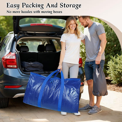 RICHIE Heavy Duty Extra Large Moving Bags with Reinforced Handle and Double Zipper - Waterproof Storage Box with Tag Window