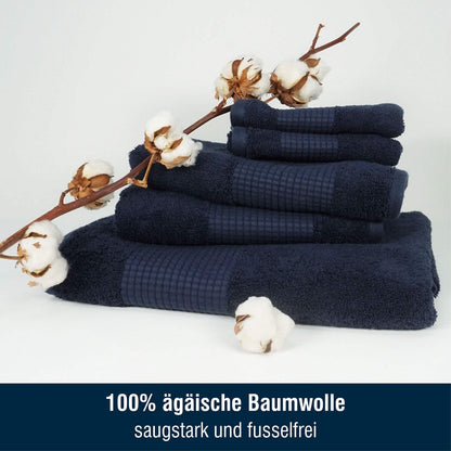 Merana Rome Washcloth Set Absorbent Soft and Lint- Terry Wash Gloves Luxury Quality Heavy Organic Cotton 590 GSM Pacific Blue, 4 x Wash Mitt
