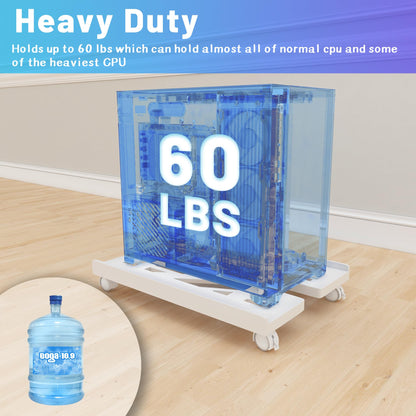 Hmfmdy CPU Stand for PC, Desktop Computer Tower Stand, Adjustable CPU Holder, Universal Mobile PC Stand with Rolling Lockable Castors