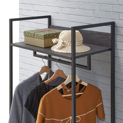 Timber Art Design UK Zahra Bedroom Double Open Wardrobe 4 Shelves Furniture Storage Cupboard Black