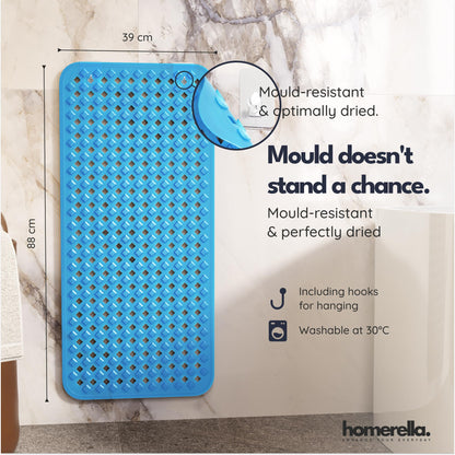 homerella Bath Mat Non Slip Anti Mould 88x39cm Shower Mat Non Slip Bath Mat