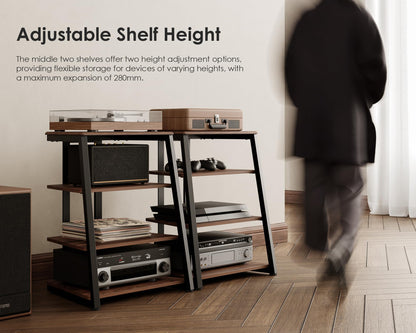 FITUEYES HIFI Stand Record Player Stand, Load Capacity 50KG, Walnut