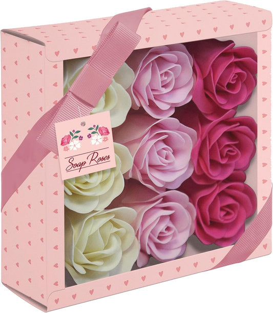 Soap Roses Gift Box 9pk  pink