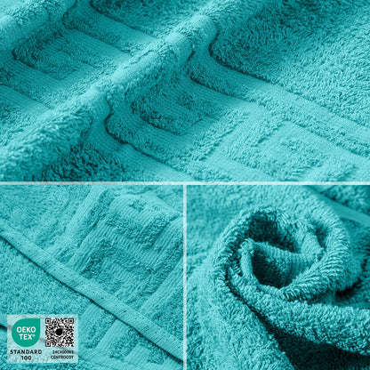 nice homeit Set of 6 Face and Hand Towels 40 x 60 cm – Bath Towels in 100% Ring-Spun Cotton – Extra Soft and Absorbent, Made in Italy (Aqua Blue)