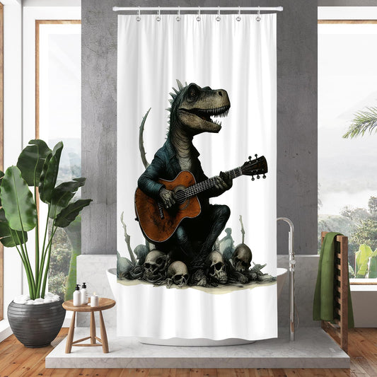 Hopomoon Funny Dinosaur Shower Curtain,Waterproof Polyester Fabric Fun Animal Bath Curtain with 12 Hooks,180 x 90 cm