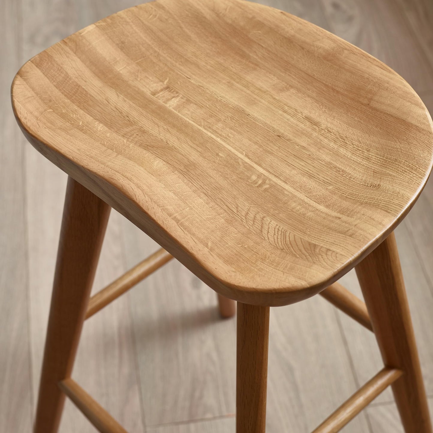 Julian Bowen Mulu Bar Stool, Solid Oak - H66 x W45 x D39.5cm