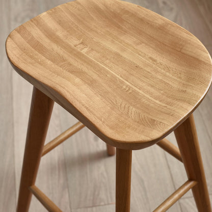 Julian Bowen Mulu Bar Stool, Solid Oak - H66 x W45 x D39.5cm