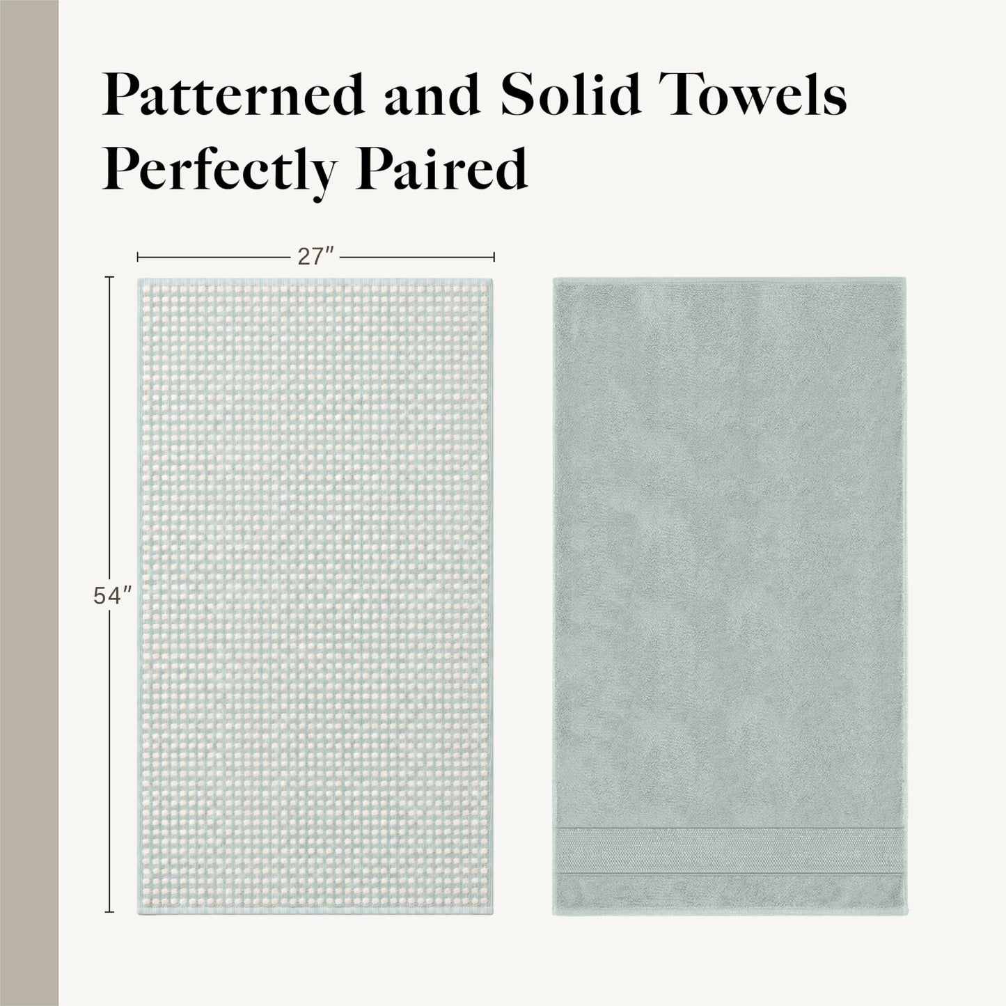 Modern Threads 6-Piece 100% Combed Cotton Yarn Dyed Cobblestone Jacquard Towel Set Misty Blue