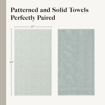 Modern Threads 6-Piece 100% Combed Cotton Yarn Dyed Cobblestone Jacquard Towel Set Misty Blue