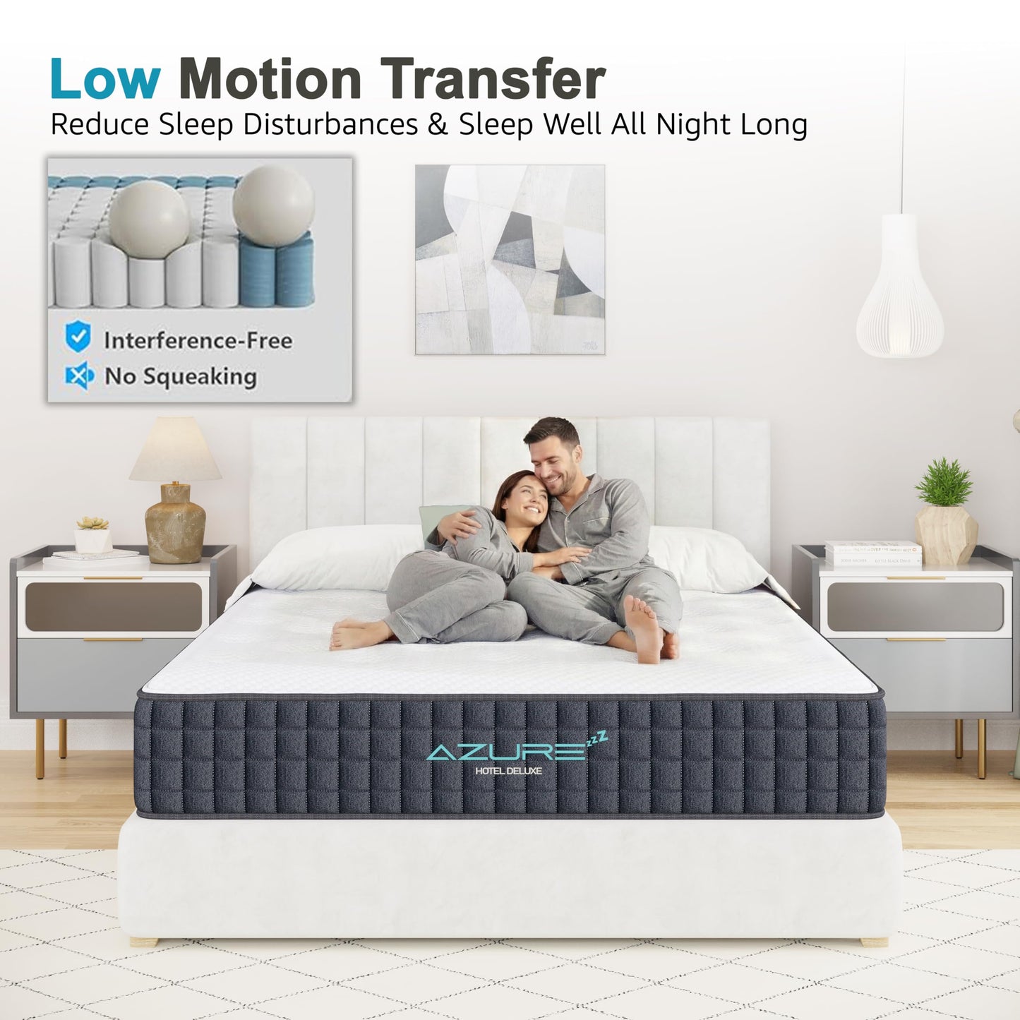Azure Single Mattress, 3FT Single Hybrid, 10 Inch Breathable Memory Foam, Medium Firm, Individual Pocket Springs, 100 Night Trial