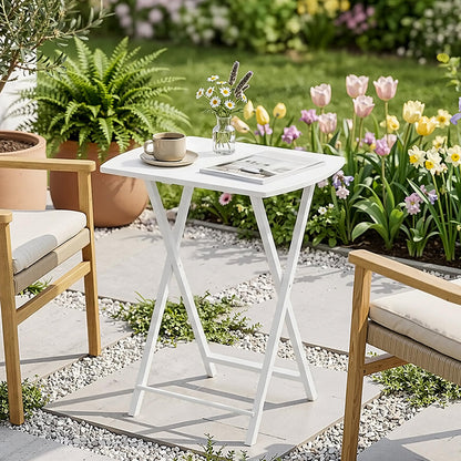 HOOBRO Side Table, Folding Tray Table, Snack Dinner Table for Eating at Couch, Sofa End Table for Small Space, Living Room, Industrial, Easy Storage