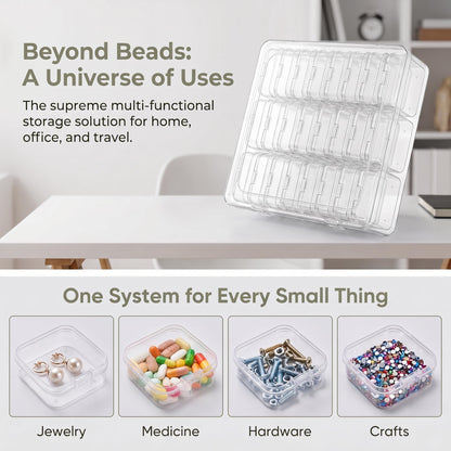 Satiskid 30 Small Plastic Storage Box with Lid for Beads Jewellery Crafts