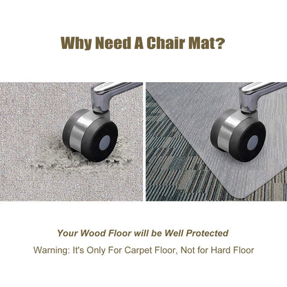 Kuyal 90x120cm Carpet Chair Mat PVC Home Office Chair Mat for Low and No Pile Carpeted Floors, Clear, Studded, BPA Free