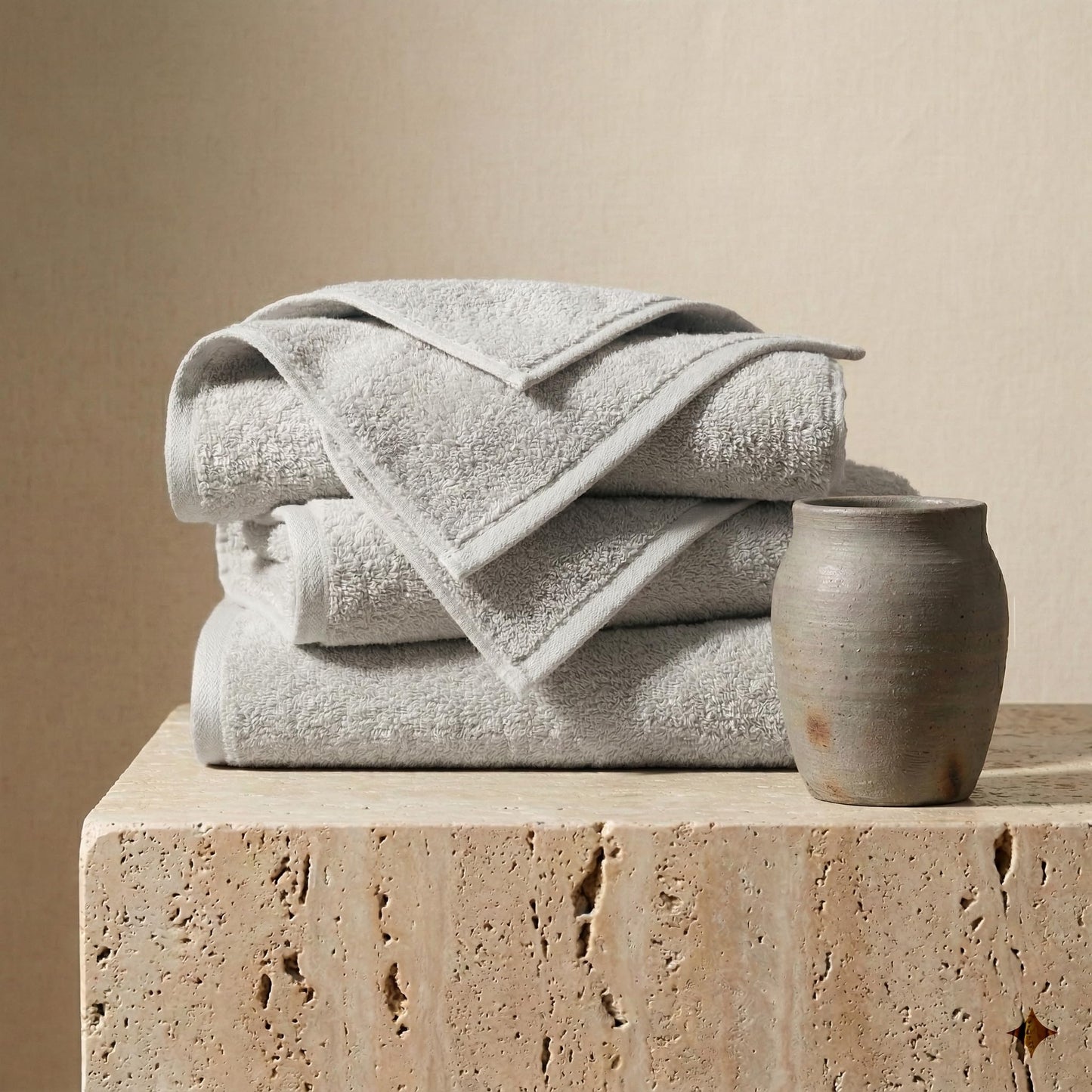 Vie TRIOMPHE Standard Zero-Twist Bath Towel 70x140cm, Long-Staple Cotton Sophisticated Mist Grey, Ultra-Soft Absorbent Hotel-Quality Towel, 330g