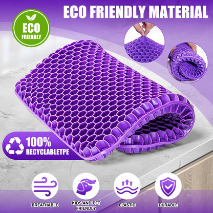 Vmingo Gel Seat Cushion, Breathable Honeycomb Design Egg Gel Cushion,Double Thick Big seat Cushion,Ergonomic Support Pressure Cushion