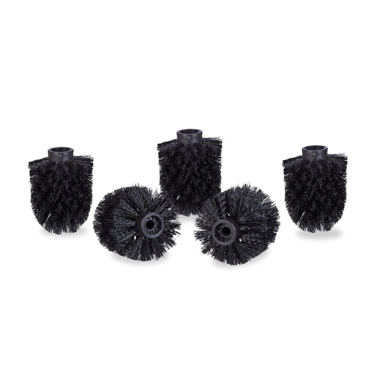 Relaxdays Toilet brush head in a set of 5, loose toilet brushes 9.5 mm thread, replacement brush head diameter 7 cm, black