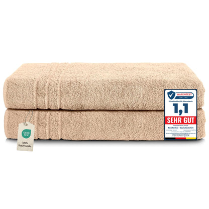 Komfortec Jumbo Bath Towels, 100% Cotton, Quick Dry, 80x200,Beige