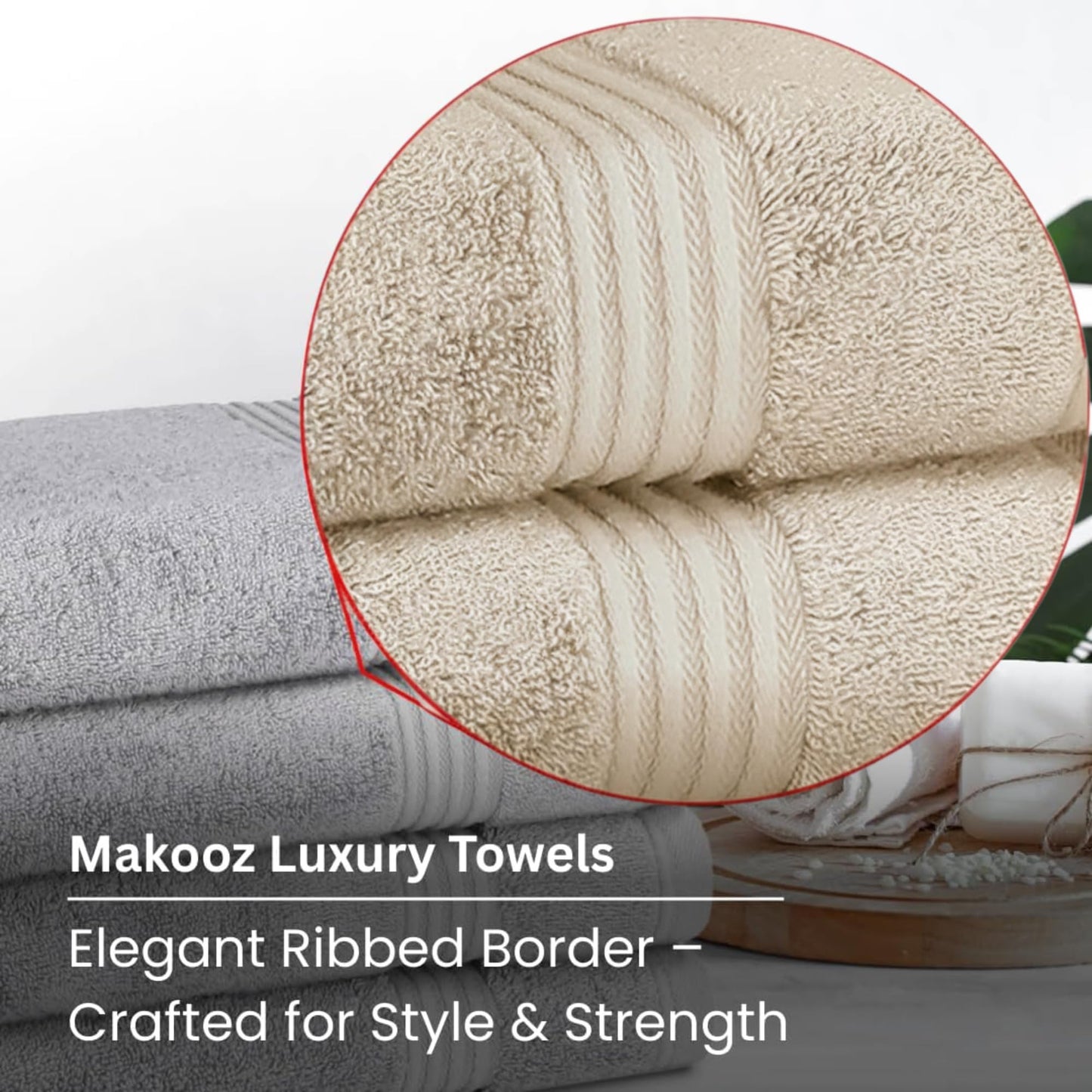Makooz Luxurious Bamboo Face Flannels Pack of 6-700 GSM Thick Bamboo Face Cloth Towel Set - Silky Soft, Absorbent, Quick Dry Wash Cloth