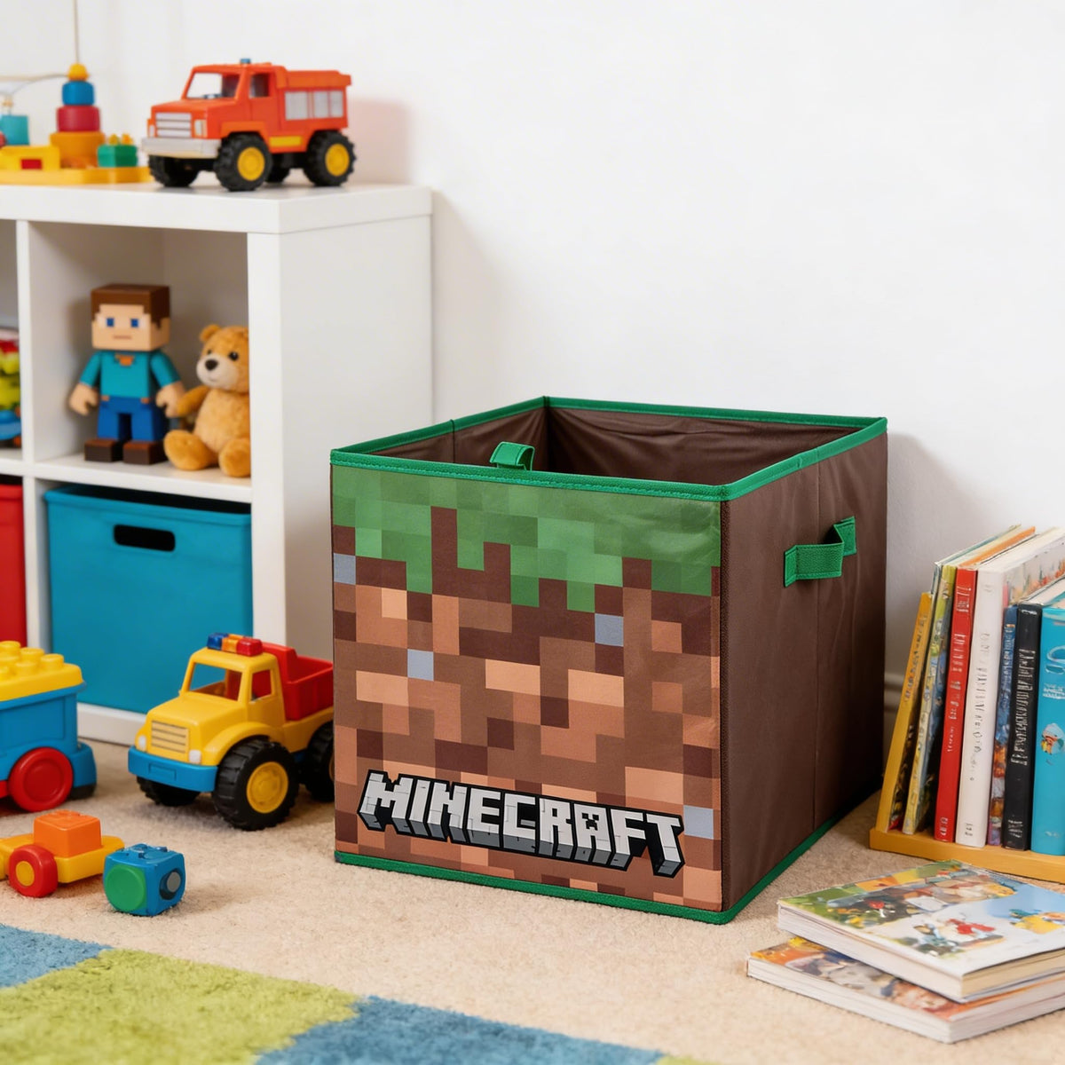 HOX Minecraft Collapsible Storage Boxes with Handles | Durability & Fabric Foldable Storage Cubes | Compatible Kallax Furniture