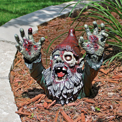 Design Toscano CL6565 Zombie Gnombie Gothic Decor Garden Gnome Graveyard Statue, 28 cm, Polyresin, Full Color