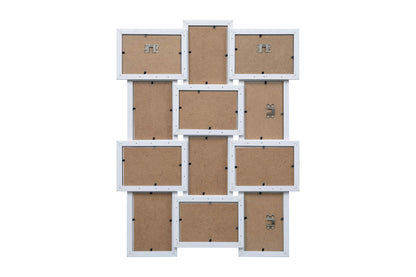 ARPAN Multi Aperture Picture Wooden Photo Frame Holds 12 x 6 x4 Photos, Collage Picture Wall-Mounted Frame (White)