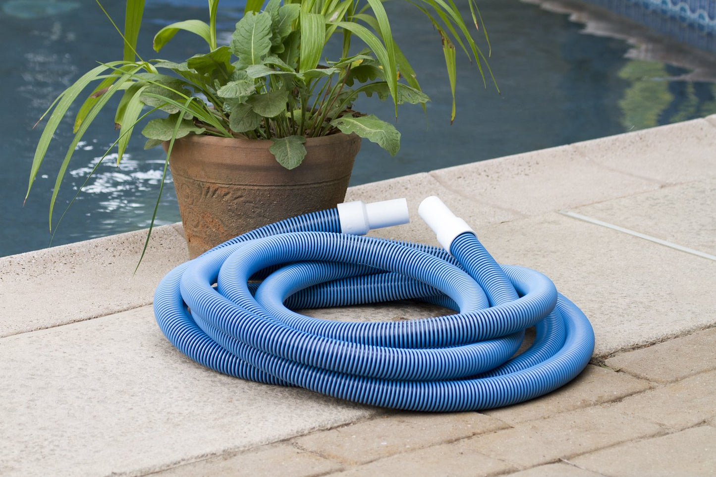 Poolmaster 33445 1-1/2 x 45' Heavy Duty In-Ground Pool Vacuum Hose w/Swivel Cuff, Neutral, 45-Feet